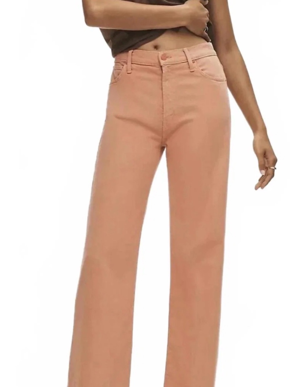 MOTHER Dodger Ankle High-Rise Wide-Leg Jeans in Mango